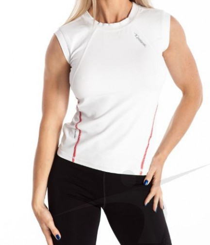Тренировочная футболка без рукавов  женская белая