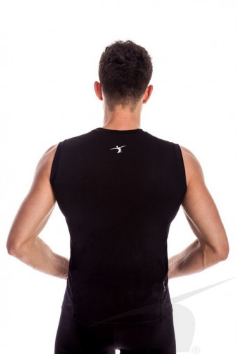 Тренировочная футболка без рукавов мужская черная