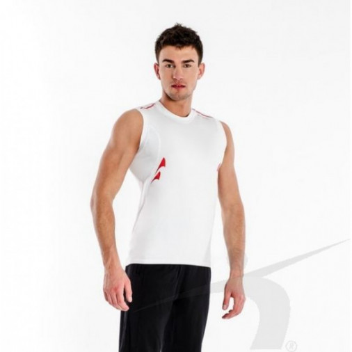 Тренировочная футболка без рукавов белая